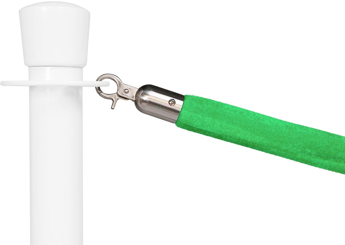   | Afzetkoord Velours | Geborsteld Chroom - Appelgroen